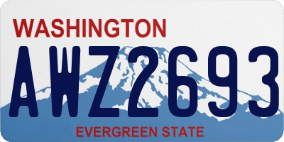 WA license plate AWZ2693