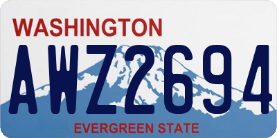 WA license plate AWZ2694