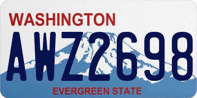WA license plate AWZ2698