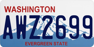 WA license plate AWZ2699