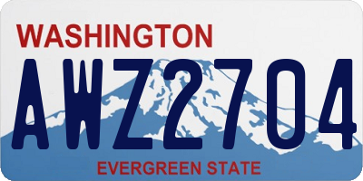 WA license plate AWZ2704