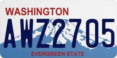 WA license plate AWZ2705