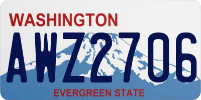 WA license plate AWZ2706