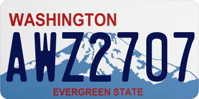 WA license plate AWZ2707