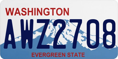 WA license plate AWZ2708