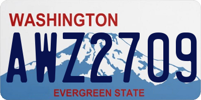 WA license plate AWZ2709