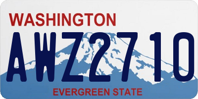 WA license plate AWZ2710