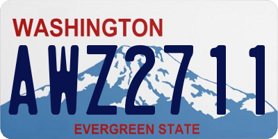 WA license plate AWZ2711