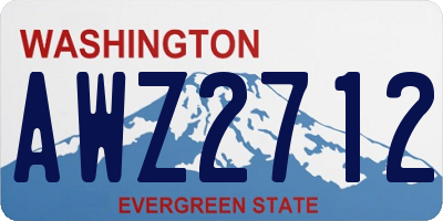 WA license plate AWZ2712