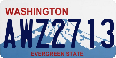 WA license plate AWZ2713