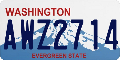 WA license plate AWZ2714
