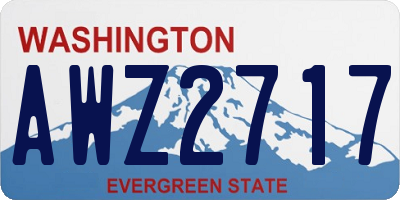 WA license plate AWZ2717