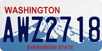 WA license plate AWZ2718