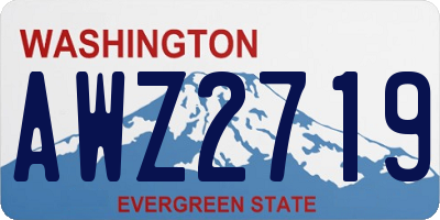 WA license plate AWZ2719