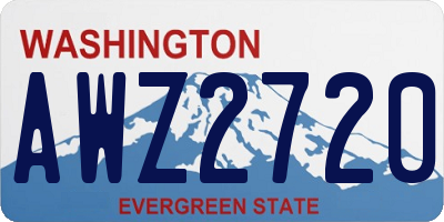 WA license plate AWZ2720