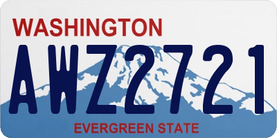 WA license plate AWZ2721