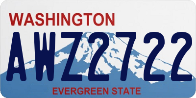 WA license plate AWZ2722