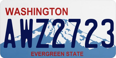 WA license plate AWZ2723