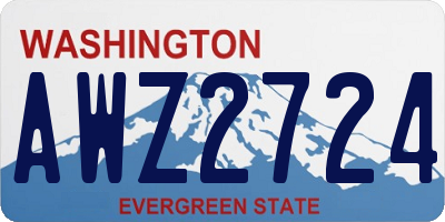 WA license plate AWZ2724