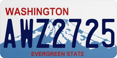 WA license plate AWZ2725