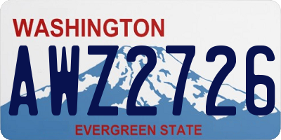 WA license plate AWZ2726