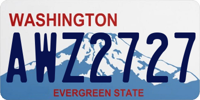 WA license plate AWZ2727