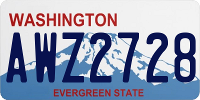 WA license plate AWZ2728