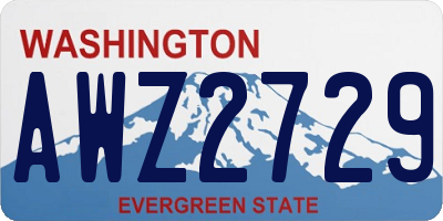 WA license plate AWZ2729