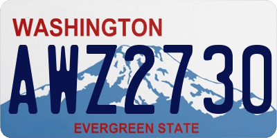 WA license plate AWZ2730