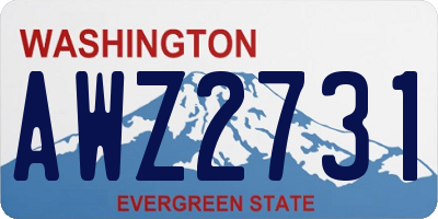 WA license plate AWZ2731