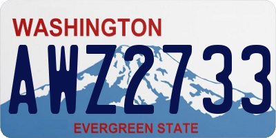 WA license plate AWZ2733