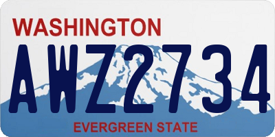 WA license plate AWZ2734