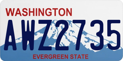 WA license plate AWZ2735