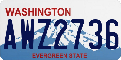 WA license plate AWZ2736