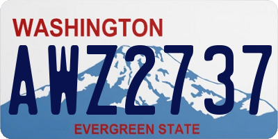 WA license plate AWZ2737