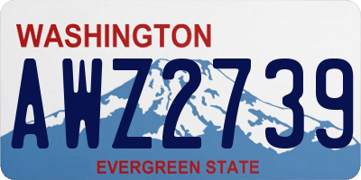 WA license plate AWZ2739