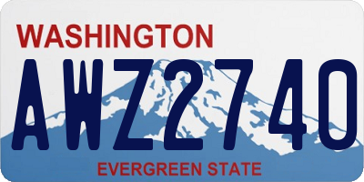 WA license plate AWZ2740