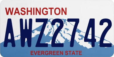 WA license plate AWZ2742