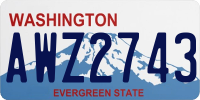 WA license plate AWZ2743