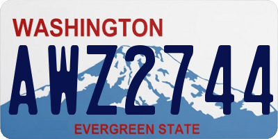 WA license plate AWZ2744