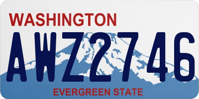 WA license plate AWZ2746