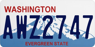 WA license plate AWZ2747