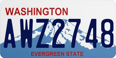 WA license plate AWZ2748