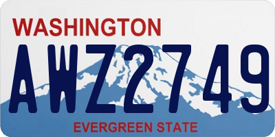 WA license plate AWZ2749
