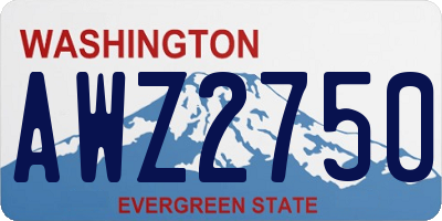 WA license plate AWZ2750