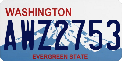 WA license plate AWZ2753