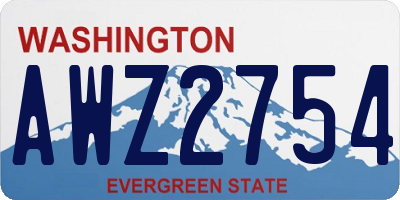 WA license plate AWZ2754