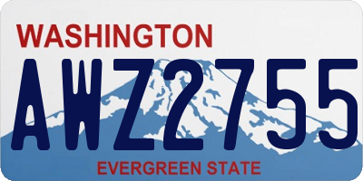 WA license plate AWZ2755