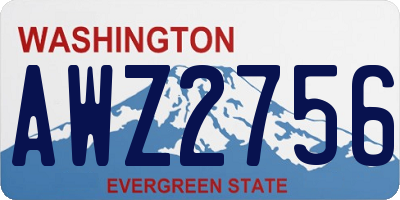 WA license plate AWZ2756