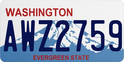 WA license plate AWZ2759